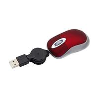 Mini Souris Filaire USB, Petite Souris de Voyage Légère avec Câble Rétractable, Plug & Play 1600 DPI pour Enfants, Petites Mains, pour PC, Ordinateur Portable, Ordinateur de Bureau, Windows(Rouge)