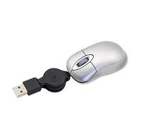 Mini Souris Filaire USB, Petite Souris de Voyage Légère avec Câble Rétractable, Plug & Play 1600 DPI pour Enfants, Petites Mains, pour PC, Ordinateur Portable, Ordinateur de Bureau, Windows(Argent)