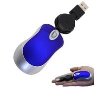 Mini souris USB filaire, petite souris de voyage filaire légère avec câble rétractable, Plug & Play, 1600 DPI pour enfants, PC, ordinateur, ordinateur portable, ordinateur de bureau, fenêtres (bleu)