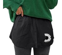 Mini sous-vêtement élégant pour femme comme jupe de balayage extensible avec fermetures à boutons pratiques, Noir , M