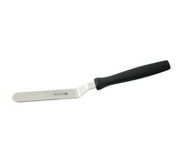 FM Professional 21557 Mini spatule cuisine, Mini spatule à glacer, Spatule, Ustensile de pâtisserie, Mini spatule coudée, Acier inoxydable, Plastique, Noir, Argenté, 22,5 x 11,5 x 2 cm