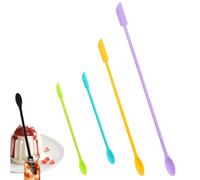 Mini Spatule en Silicone Multifonctionnel Réutilisable Petite Caoutchouc Maquillage Cuillère Longue pour Cuisine Nourriture Pâtisserie Cuisine Beauté Maquillage Cosmétique Lotion Résine Fait à la Main