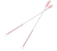 Mini Spatule en Silicone Rose Manche en Acier Inoxydable pour Desserts | Léger, Trou Suspendre, Pratique et Facile à Ranger, pour Pâtisserie, Confiture, la Cuisine