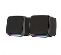 Mini Speaker with Cool Lights and Stereo Sound Computer Speakers 6W USB Powered 3.5 mm AUX-in Portable Speaker