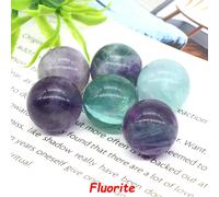 Mini Sphère De Pierre Naturelle De 20mm,Boule De Clip De Guérison,Quartz,Allant,Pierre Précieuse,Perles Rondes,Spécimen De Nappe,Bracelet À Faire Soi-Même,Colliers De La Raq - Type Fluorite-10 Pcs
