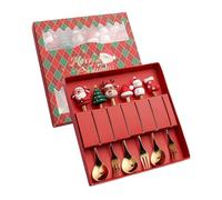 Mini Spoons, Stainless Steel Holiday Set for Festive Use, Dishwasher Safe Stirring Forks, Compact Elegant Design, Christmas Table Tool for Home, Dinner, Ice Cream, Tea, Cake