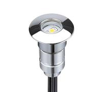 Mini spot LED encastrable rond 0,3W DC12V diamètre 24mm étanche IP67 - Blanc Chaud