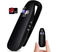 Mini Spy Camera without WiFi,Body Camera,32GB TF Card Pre-installed,Video Recording,Photo Taking,Motion Detection,for Bike/Travelling(Black)