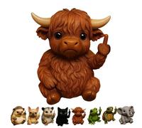 Mini statue d'animal amusante en résine, doigt d'honneur amusant, décoration de bureau, décoration d'intérieur pour bureau, cadeau (mollet)