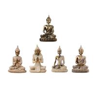 Mini statue de Bouddha d'Asie du Sud-Est - Décoration artisanale zen en résine dorée - Décoration d'intérieur tranquille, cadeau spirituel, accent de méditation, pièce d'art asiatique