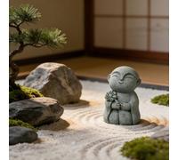 Mini statue de Bouddha en grès - Statue de moine zen priant - Décoration Feng Shui pour la maison, l'aquarium, le jardin, la richesse et la chance