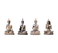 Mini statue de Bouddha Zen - Style Asie du Sud-Est - Résine dorée - Décoration artisanale pour la maison, le bureau et les espaces de méditation pour les amateurs de décoration spirituelle et zen
