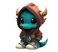 Mini statue de dragon en résine de 15,2 cm avec des caractéristiques détaillées et un style de dessin animé expressif pour une utilisation décorative (marron)
