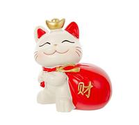 Mini statue de Maneki Neko, figurine de chat porte-bonheur - Chat Caishen - Chat porte-bonheur - Chat chinois japonais - Chat porte-bonheur - Cadeau de Nouvel An chinois - Feng Shui - Décoration de magasin de voiture