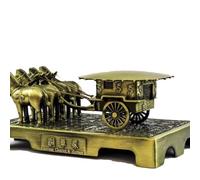 Mini statue ornements décoration sculpture statues for l'extérieur en terre cuite et chevaux statue art décoration, ancien chariot chinois soldat bronze artisanat modèle voyage souvenir (couleur : -)