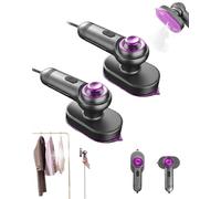 Mini Steam Iron, 2026 New 2 in 1 Travel Iron Steam Mini with Poignée Rotative à 180°, Chauffe Rapide En 20 Secondes, Convient Aussi Bien Au Repassage à Plat Qu'au Repassage Suspendu (2* Black)