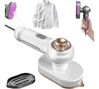 Mini Steam Iron - Crisp Clothes in Minutes,2 in 1 Garment Steamer,Portable Travel Steamer Iron with Rotatable Handle,8S Fast Heat Steamer Clothing with 90° Rotatable Handle for Home,Travel (White)