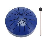 Mini Steel Tongue Drum 4 Inch 8 Notes | Carbon Steel Hand Drum with Pleasant Sound | Music Therapy Instrument for Mindfulness/Practice/Presenting | Includes Drumstick & Music (Blue)