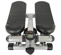 Mini stepper 2 en 1 pour la maison avec résistance réglable, stepper de haut en bas avec écran LED et 2 extenseurs (noir/gris)
