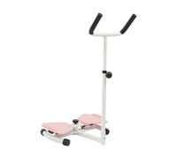 Mini stepper avec 2 cordes élastiques jusqu'à 150 kg pour une taille mince | Acier + PP + mousse, moderne, rose, 52,5 x 48 x 93-114 cm, pour maisons, gymnases et paramètres similaires