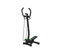 HOMCOM Mini stepper avec guidon, extenseurs, compteur électronique et tapis antidérapant noir et vert