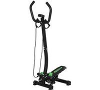Stepper avec guidon - HOMCOM - stepper fitness écran LCD pédales antidérapantes marche escalier sport maison - acier - vert noir