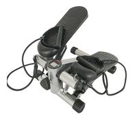 Mini Stepper avec Résistance Réglable - Stepper Fitness avec Écran LED et 2 Extenseurs - 38×30×21 cm - Noir+Gris