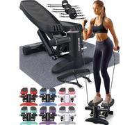 Mini Stepper et Appareil d’Escalade Nordic Lifting - avec Bandes de Résistance et Pédales Antidérapantes - Structure Robuste avec Une Capacité de Charge de 150 kg - Écran LCD