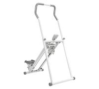 Mini Stepper Pliable avec écran LCD, Machine d'escalade Verticale à Guidon réglable pour Salle de Sport à Domicile, équipement d'exercice Complet du Corps jusqu'à 120 kg Blanc