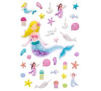 Mini Stickers Puffy Et 3d Sirène Et Coquillages 33 Pièces