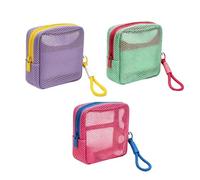 Mini Storage Bag - Mesh Makeup Bag | Mesh Cosmetic Bags | 3 Pieces Digital Accessories Organizer | Toiletry Storage Pouch | for Women Girls Travelers Artists Photographers Students Short Trip Shopping