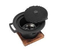Mini Stovetop Grill, sans fumée sans bâton Hibachi Grill Poove en Fonte intérieure pour Le Camping de Pique-Nique pour Le dîner en Famille et Autres