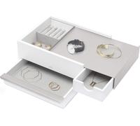 Mini Stowit Wallnut Coffret À Bijoux Rangement Moderne Pour Objets Et Souvenirs Avec Tiroirs À Compartiments Cachés Pour Bagues, Bracelets, Montres, Colliers, Boucles D'oreilles Et Accessoires