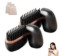 Mini Straightener,Mini Wireless Hair Straightening Brush, Ionic Hot Comb Hair with USB Rechargeable, Professional Salon at Home Travel (noir, 2PCS)