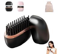 Mini Straightener,Mini Wireless Hair Straightening Brush, Ionic Hot Comb Hair with USB Rechargeable, Professional Salon at Home Travel (1 PCS) (noir)