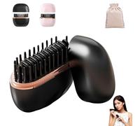 Mini Straightener,Mini Wireless Hair Straightening Brush, Ionic Hot Comb Hair with USB Rechargeable, Professional Salon at Home Travel (noir, 1 PCS)