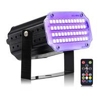Mini Strobe Lights, 48 LED Disco Lights, Lumière de Fête Améliorée avec Télécommande, LED Activée par le Son et Contrôle de Vitesse pour Disco, Fête dans les Petites Pièces, Avec Adaptateur Secteur