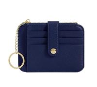 Mini Student Keychain Wallet with Multiple Card Slots Minimalist and Creative Women's Holder(Deep Bule)