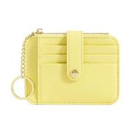 Mini Student Keychain Wallet with Multiple Card Slots Minimalist and Creative Women's Holder(Yellow)