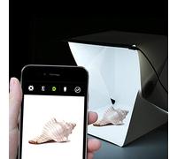 Mini studio photo portable, tente de prise de vue, kit d'éclairage pour photographie, 6 fonds de couleurs, lumières LED réglables (23,9 x 23,9 cm)