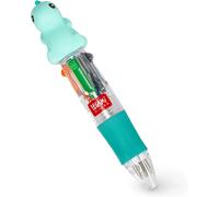 Mini Stylo À Bille 4 Couleurs, Mini Magic Rainbow, Encre 4 Couleurs, Vert, Bleu, Orange, Noir, Pointe 1 Mm, Poignée Ergonomique En Silicone, Diamètre 2,3 Cm, Hauteur 10 Cm, Dino