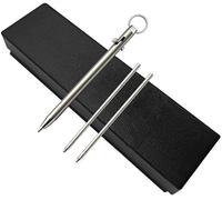 Mini Stylo À Bille En Titane Pur Avec Fonction Bolt Action Stylo Edc Stylo À Bille En Métal Avec Anneau Porte-Clés Et Boîte,Stylo De Signature Créatif Personnalisé Pour Le Travail
