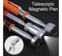 Mini stylo magnétique télescopique Portable, outils pratiques, capacité pour ramasser des boulons d'écrou, bâton de tige de ramassage extensible 8LB with the light