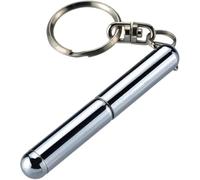 Mini stylo rétractable argenté fabriqué en acier inoxydable - Stylo de poche rétractable pour papa, anniversaire, Noël pour étudiants, personnel de bureau, ouvriers de construction, porte-clés de
