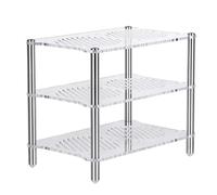 Mini support audio HiFi à 3 niveaux en acrylique transparent ventilé pour amplificateurs DAC et composants audio Design en alliage d'aluminium durable