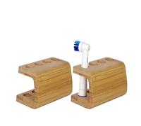 Mini Support Multi-emplacements En Bambou For Tête De Brosse À Dents Électrique, Gain De Place, Antidérapant, Durable(4 holes)