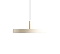 Mini Suspension Asteria, Blanc Perle avec Dessus en Laiton