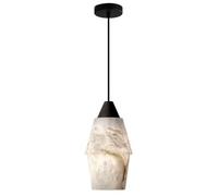 Mini Suspension Moderne, Abat-Jour en albâtre, Finition marbre Naturel et cuivre intégral, luminaire de Plafond Suspendu de Style Milieu du siècle pour îlot de Cuisine, Salle à Manger, Salon