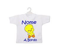 Mini t-shirt bébé à bord - Titi bleu ciel