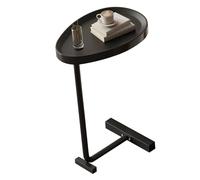 Mini table basse ovale noire élégante pour collations et ordinateurs portables, meuble d'appoint parfait pour salon et chambre à coucher, design élégant et peu encombrant